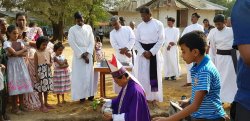 Laying of the foundation stone for new church at Tharmapuram